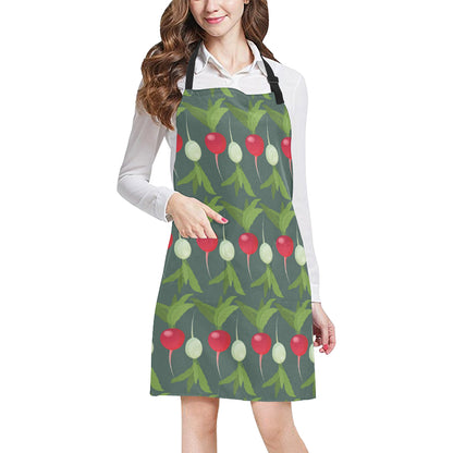 Radish Pattern Print Design A03 Apron with Pocket
