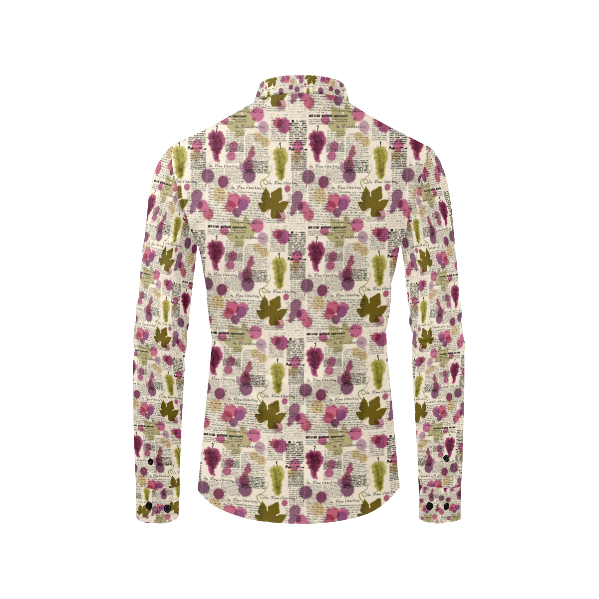 Wine Style Design Print Men's Long Sleeve Shirt