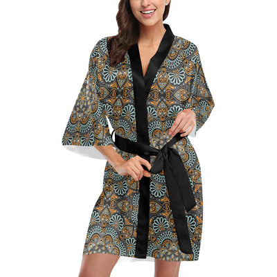 Mandala Pattern Print Design 05 Women's Short Kimono