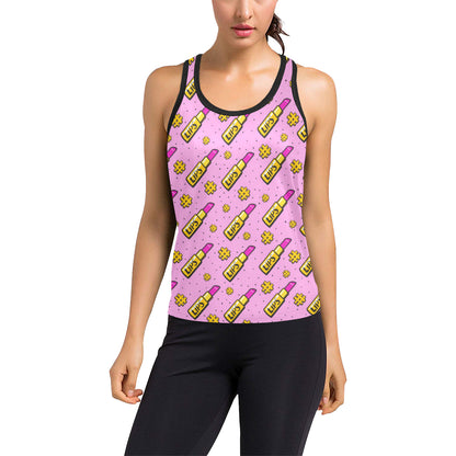 Lipstick Pattern Print Design LT03 Women's Racerback Tank Top