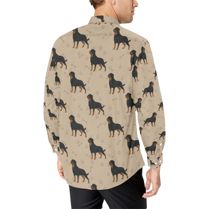 Rottweiler Pattern Print Design A01 Men's Long Sleeve Shirt