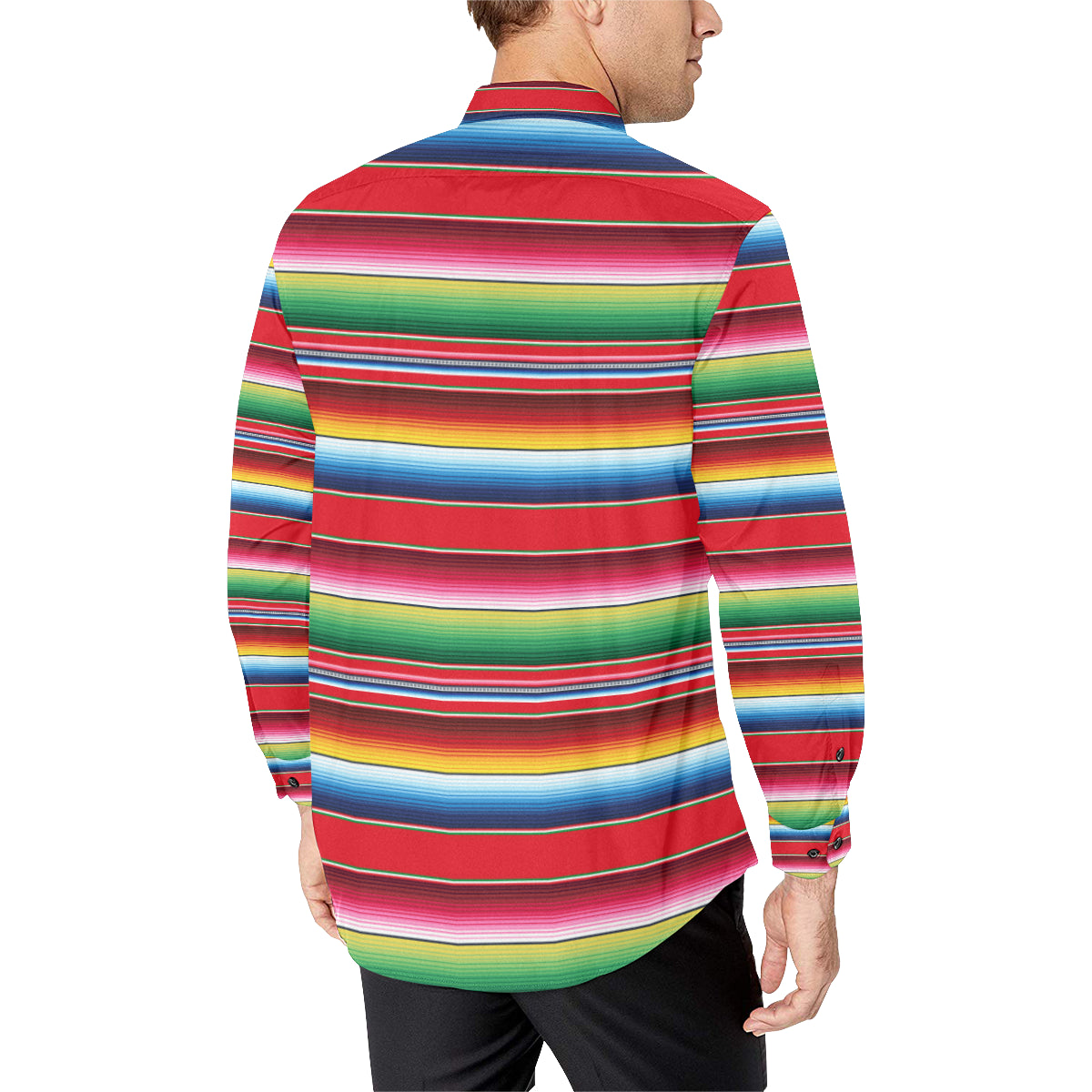 Serape Pattern Men's Long Sleeve Shirt