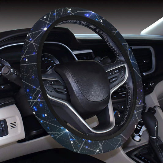 Cosmic Pattern Print Design 01 Steering Wheel Cover with Elastic Edge