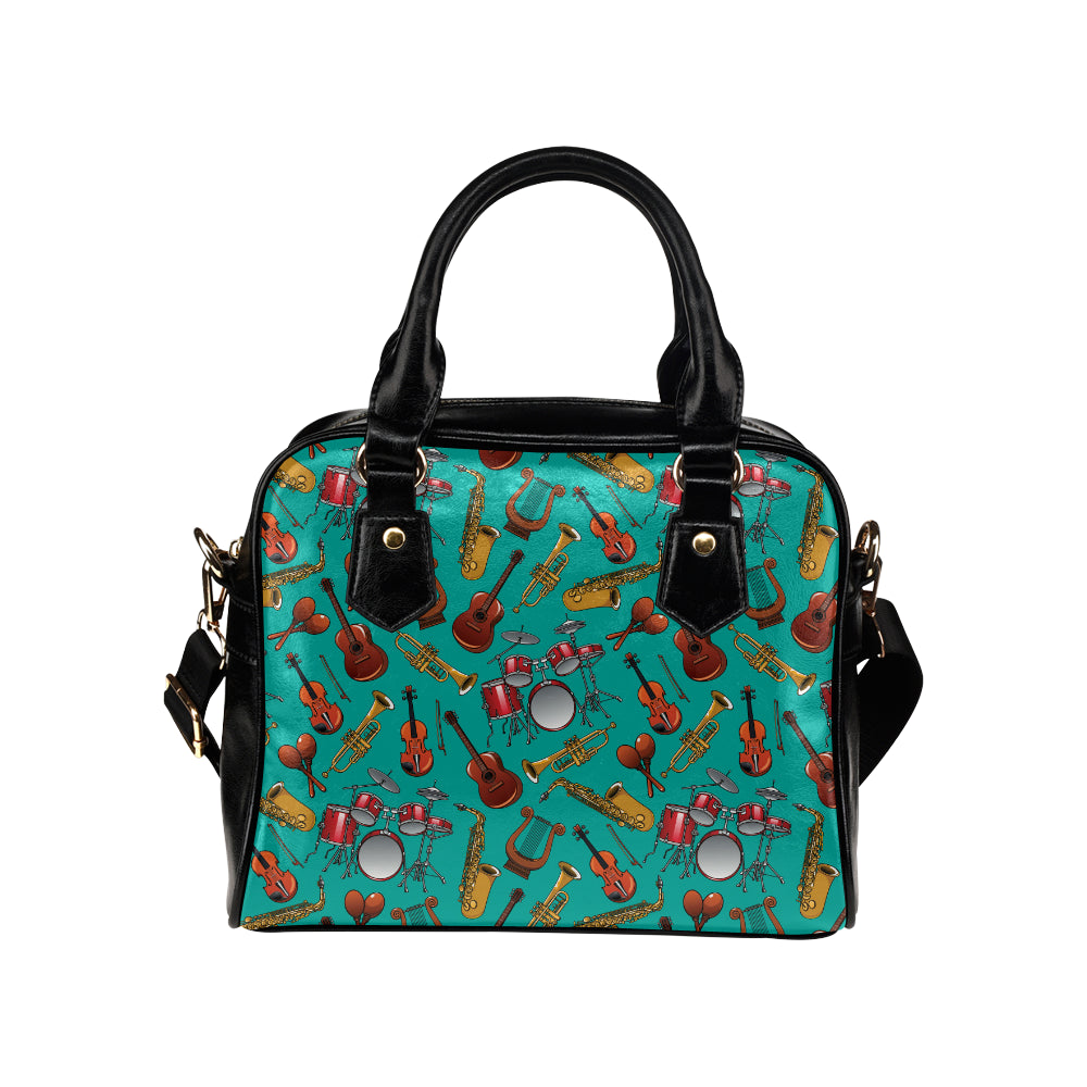 Drum Set Pattern Print Design 01 Shoulder Handbag