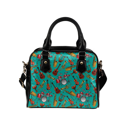 Drum Set Pattern Print Design 01 Shoulder Handbag