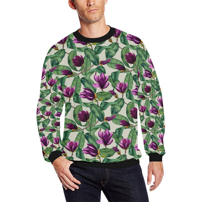 Magnolia Pattern Print Design MAG07 Men Long Sleeve Sweatshirt