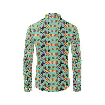 Dachshund Pattern Print Design 05 Men's Long Sleeve Shirt