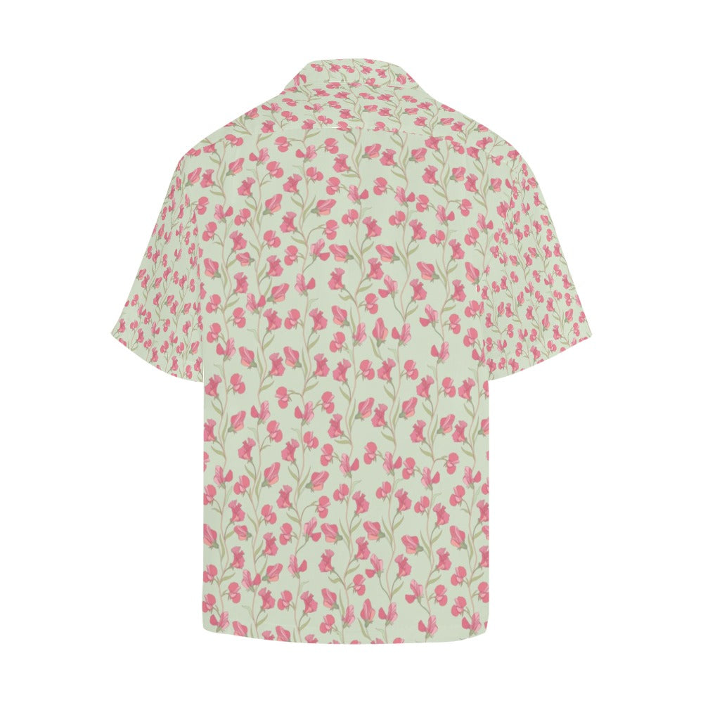 Sweet Pea Print Design LKS301 Men's Hawaiian Shirt
