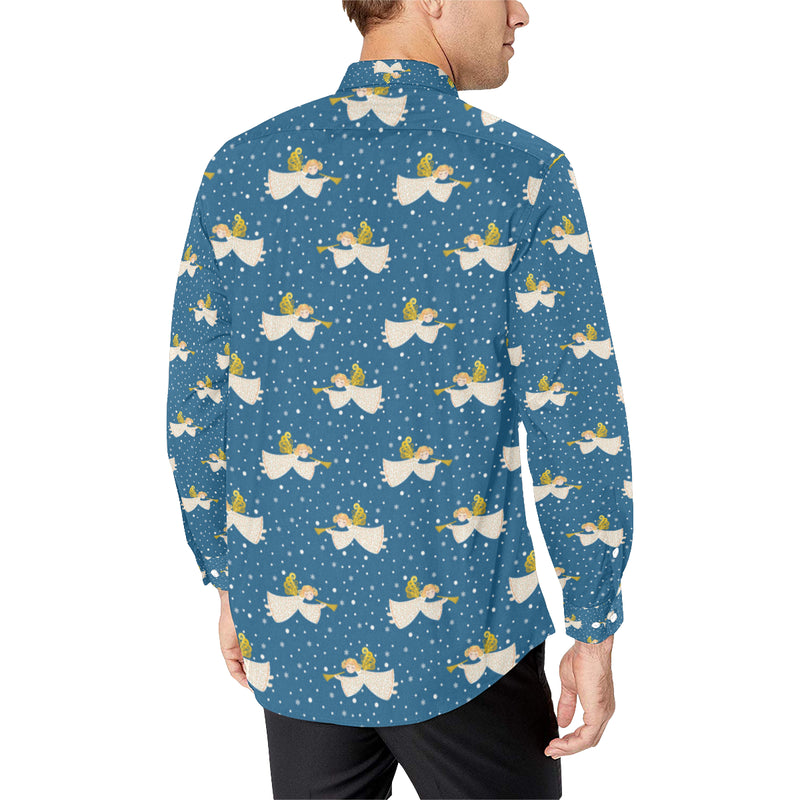 Angel Pattern Print Design 08 Men's Long Sleeve Shirt