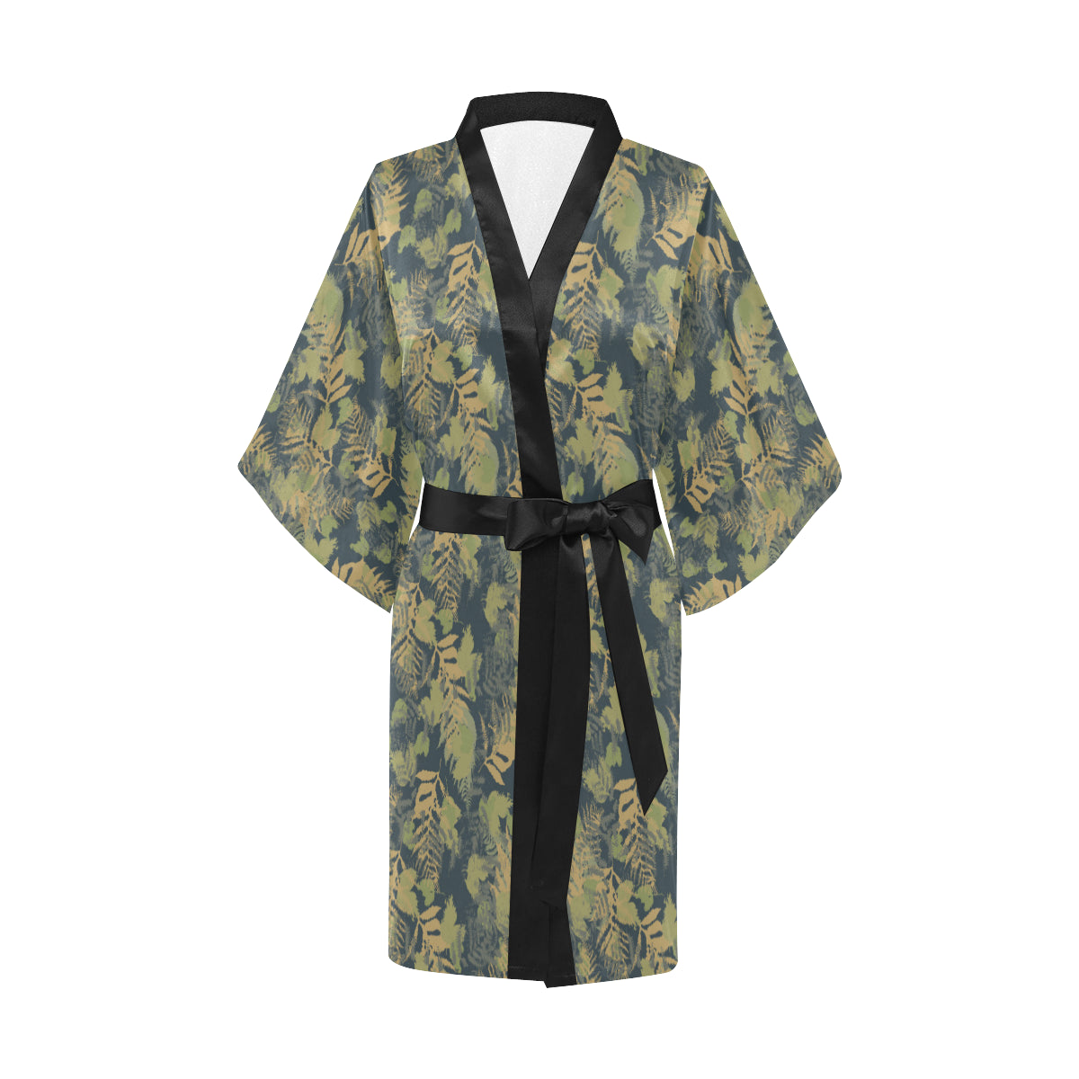 Camouflage Tropical Pattern Print Design 04 Women's Short Kimono