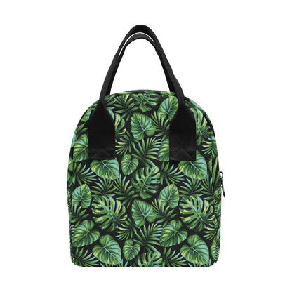 Palm Leaves Pattern Print Design PL013 Insulated Lunch Bag