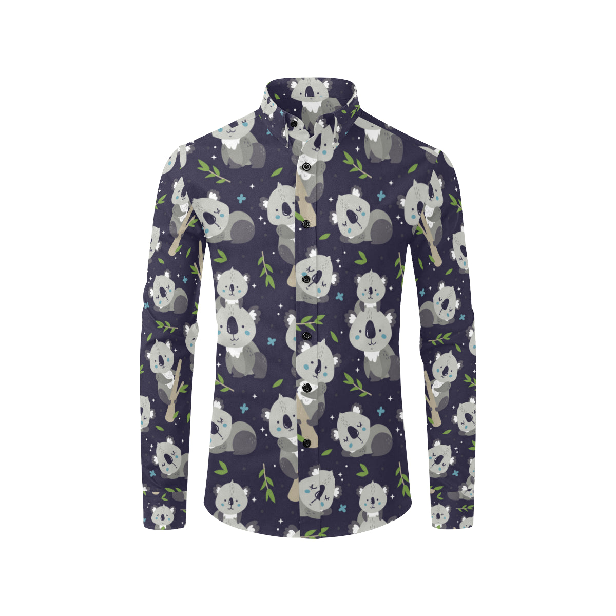Koala Pattern Print Design 04 Men's Long Sleeve Shirt