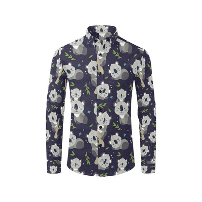 Koala Pattern Print Design 04 Men's Long Sleeve Shirt