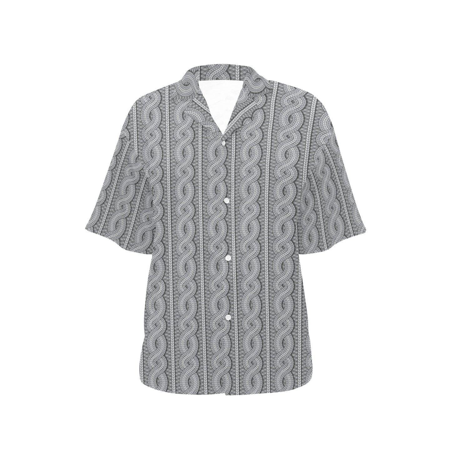 Cable Knit Pattern Print Design 01 Women's Hawaiian Shirt