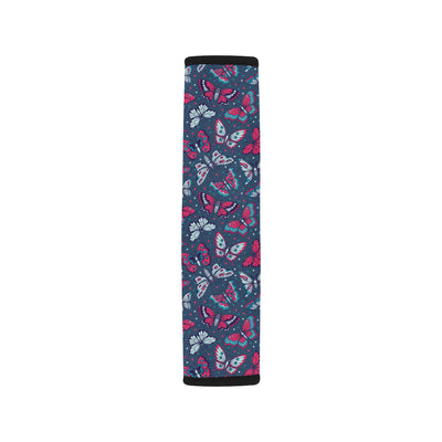 Butterfly Red Deep Blue Print Pattern Car Seat Belt Cover