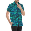 Mermaid Scales Pattern Print Design 06 Men's Short Sleeve Button Up Shirt