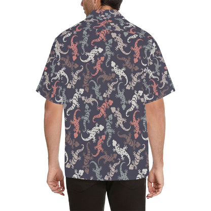 Gecko Pattern Print Design 02 Men's Hawaiian Shirt