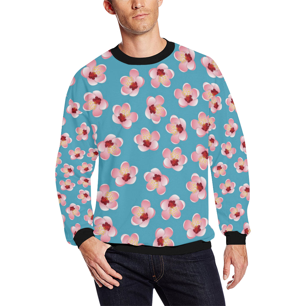 Cherry Blossom Pattern Print Design CB09 Men Long Sleeve Sweatshirt