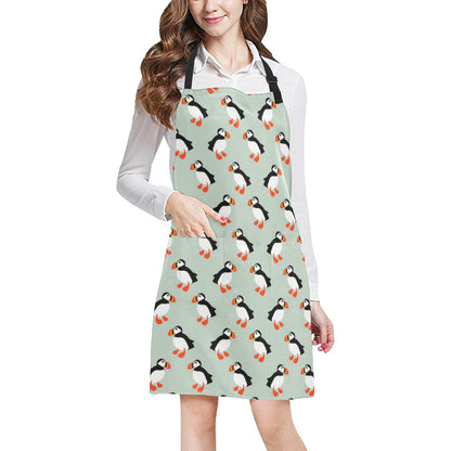 Puffin Pattern Print Design A03 Apron with Pocket