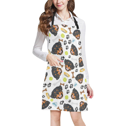 Rottweiler Pattern Print Design A04 Apron with Pocket