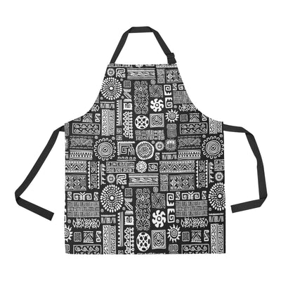 Polynesian Pattern Print Design A02 Apron with Pocket