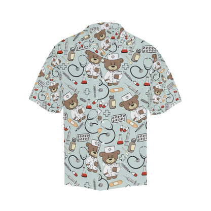 Nurse Bear Pattern Print Design A01 Men's Hawaiian Shirt