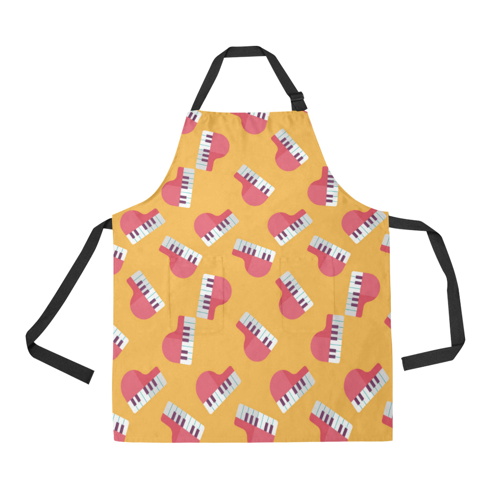Piano Pattern Print Design 02 Apron with Pocket