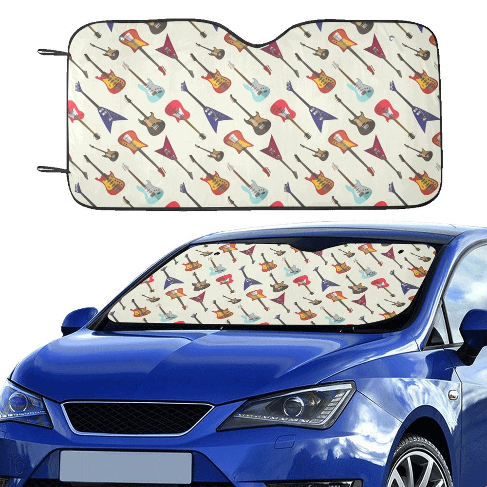 Electric Guitar Print Design LKS404 Car front Windshield Sun Shade