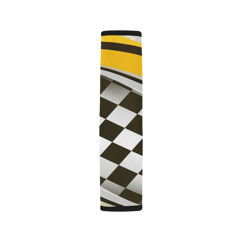 Checkered Flag Racing Style Car Seat Belt Cover