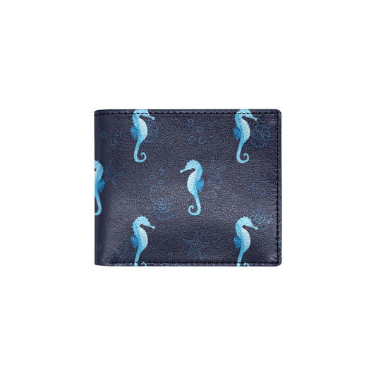 SeaHorse Blue neon Pattern Print Design 03 Men's ID Card Wallet