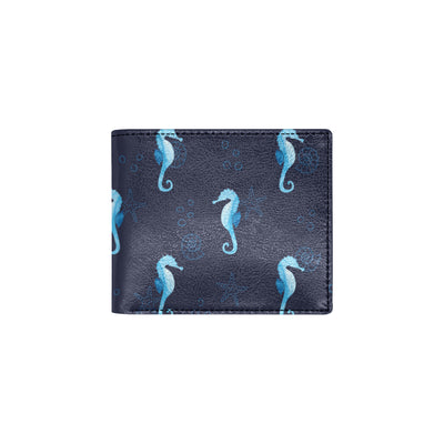 SeaHorse Blue neon Pattern Print Design 03 Men's ID Card Wallet