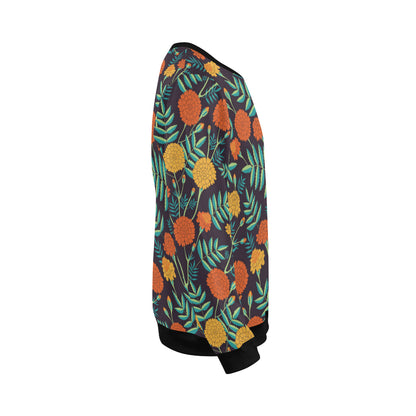 Marigold Pattern Print Design MR01 Men Long Sleeve Sweatshirt