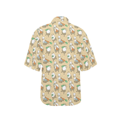 Guinea Pig Print Design LKS401 Women's Hawaiian Shirt
