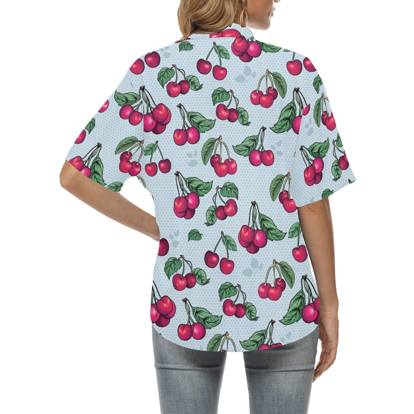 Cherry Pattern Print Design CH01 Women's Hawaiian Shirt