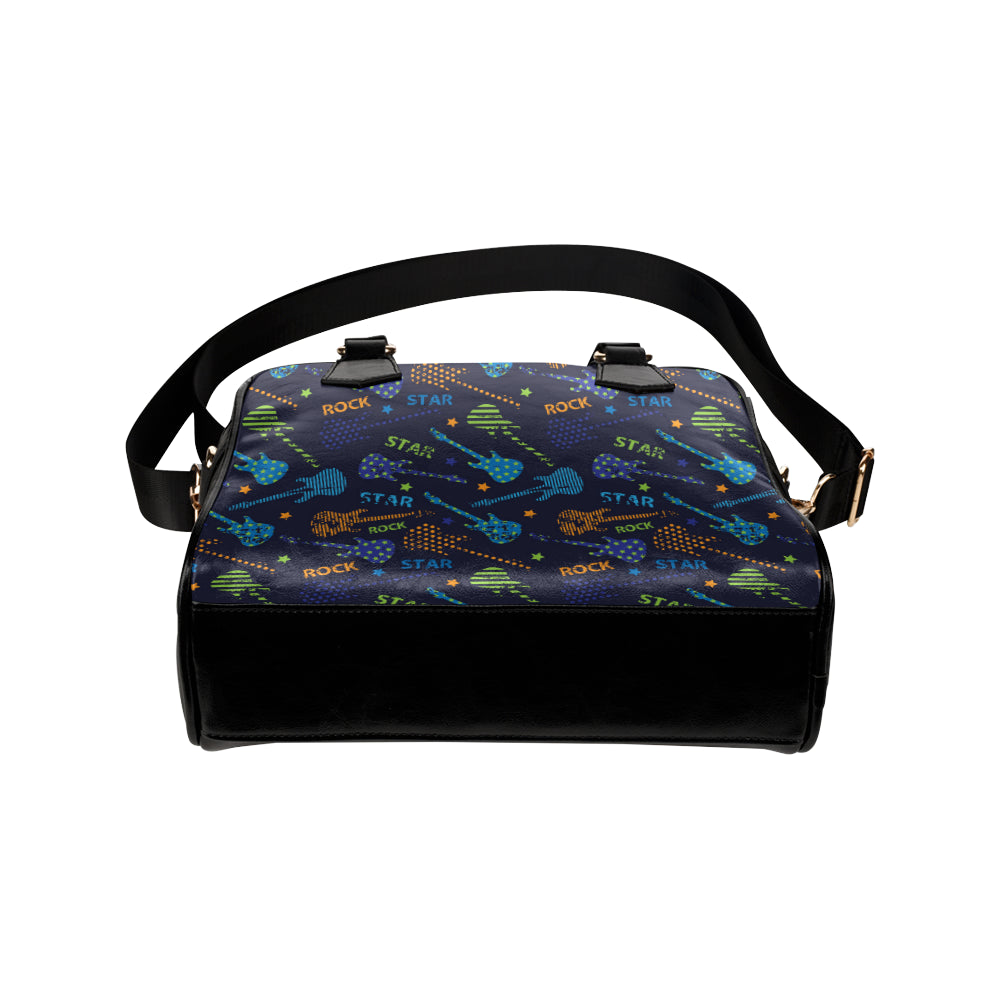Rock and Roll Pattern Print Design A04 Shoulder Handbag