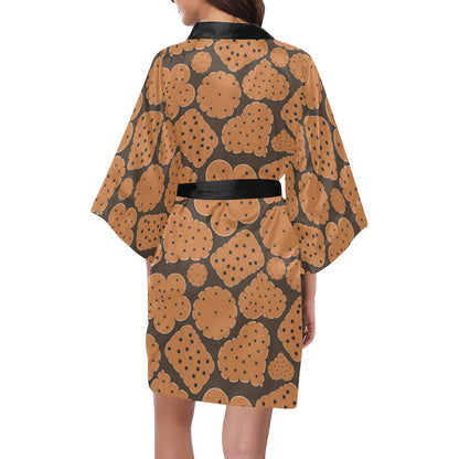 Cracker Pattern Print Design 01 Women's Short Kimono