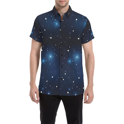 Night sky Pattern Print Design A02 Men's Short Sleeve Button Up Shirt