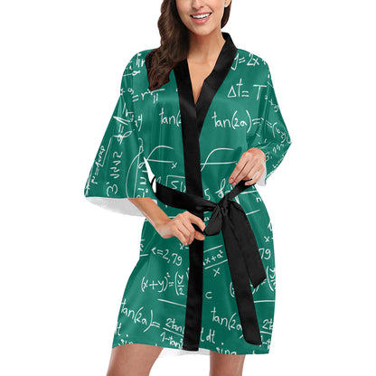 Math Pattern Print Design 01 Women's Short Kimono