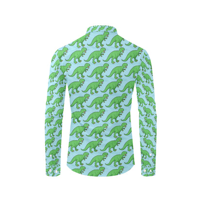 T Rex Pattern Print Design A01 Men's Long Sleeve Shirt