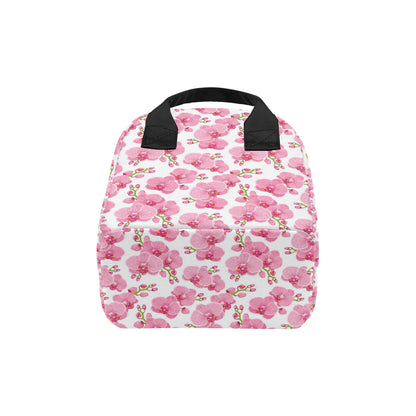 Orchid Pink Pattern Print Design OR07 Insulated Lunch Bag