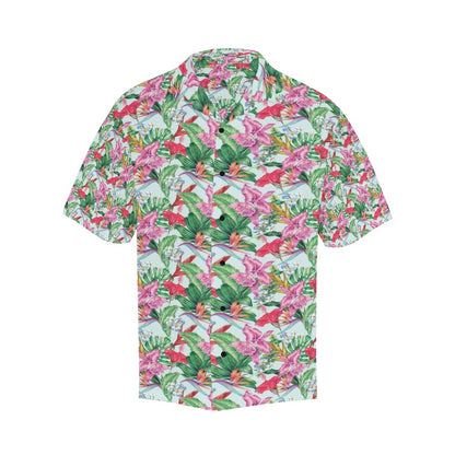 Tropical Flower Print Design LKS304 Men's Hawaiian Shirt