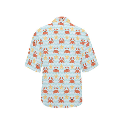 Crab Pattern Print Design 03 Women's Hawaiian Shirt