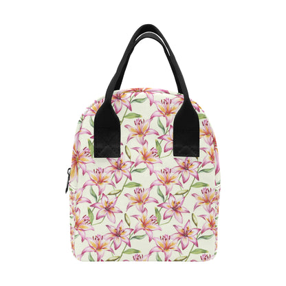 Lily Pattern Print Design LY011 Insulated Lunch Bag
