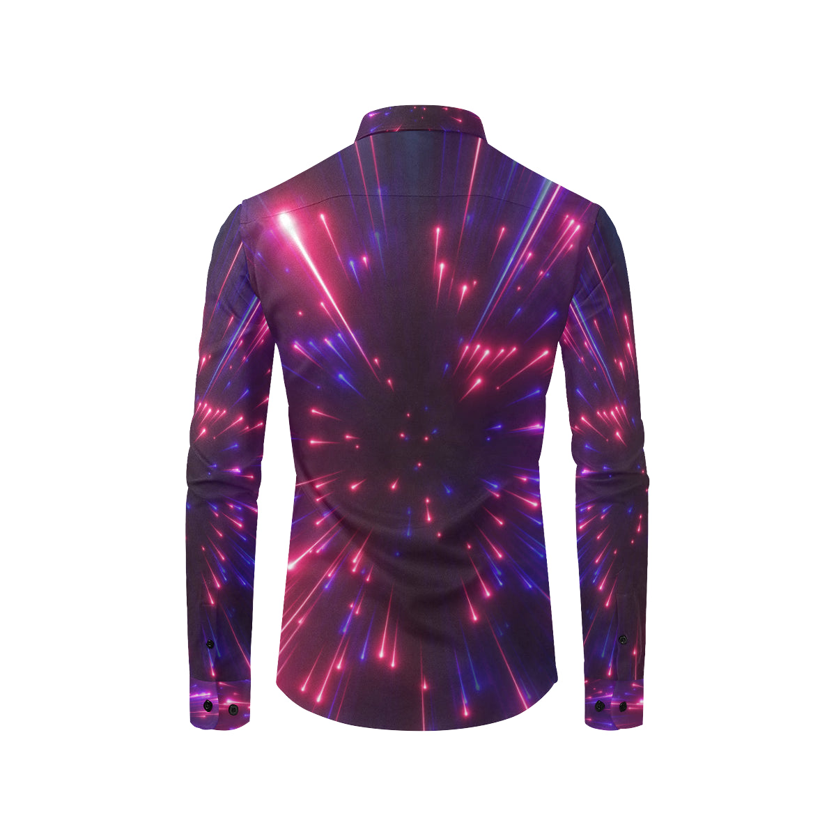 Celestial Purple Blue Neon Speed Light Men's Long Sleeve Shirt