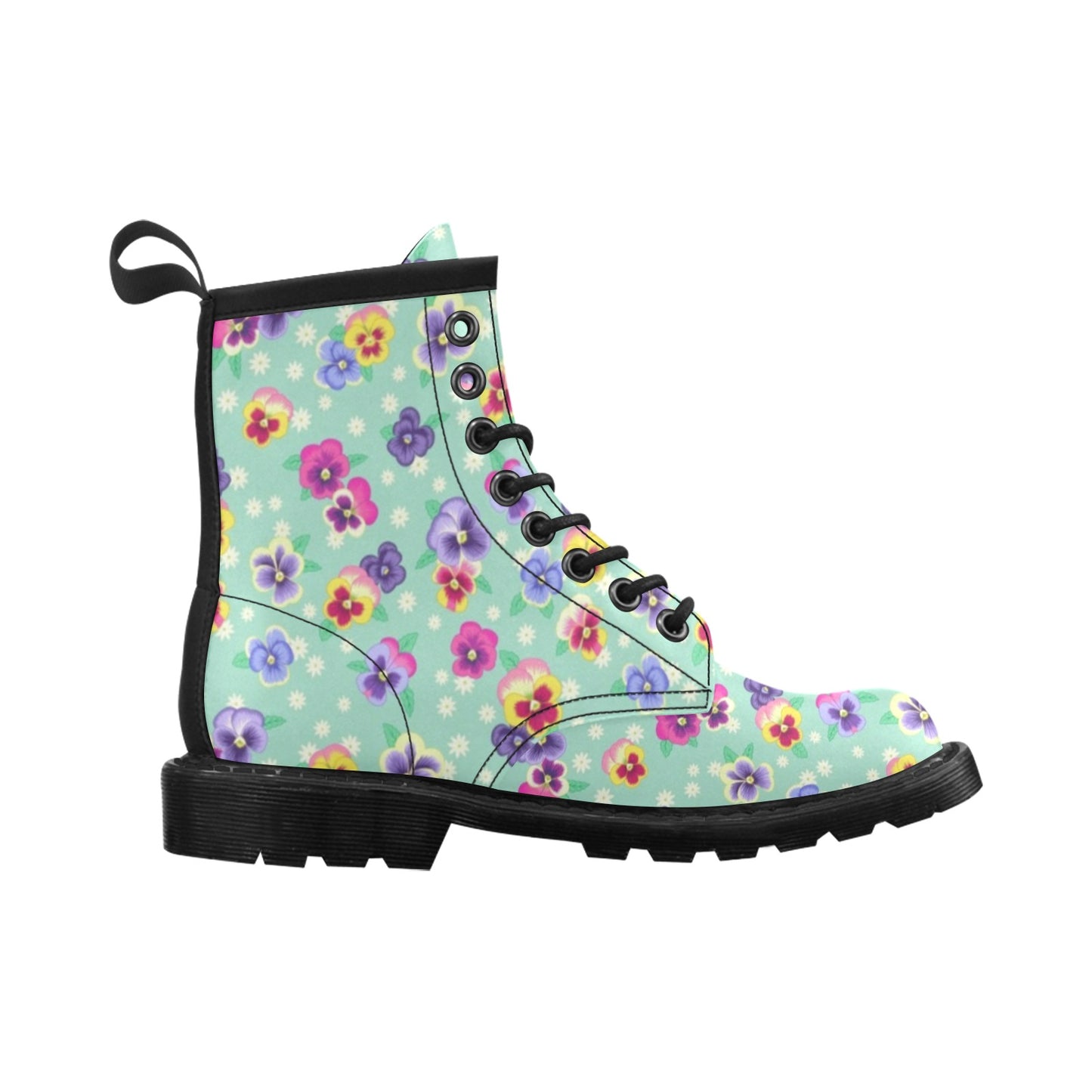 Pansy Pattern Print Design PS08 Women's Boots