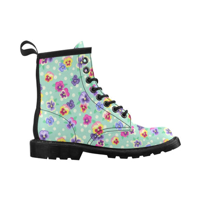 Pansy Pattern Print Design PS08 Women's Boots