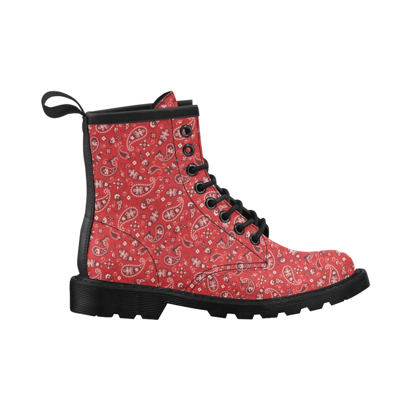 Bandana Paisley Red Print Design LKS3011 Women's Boots