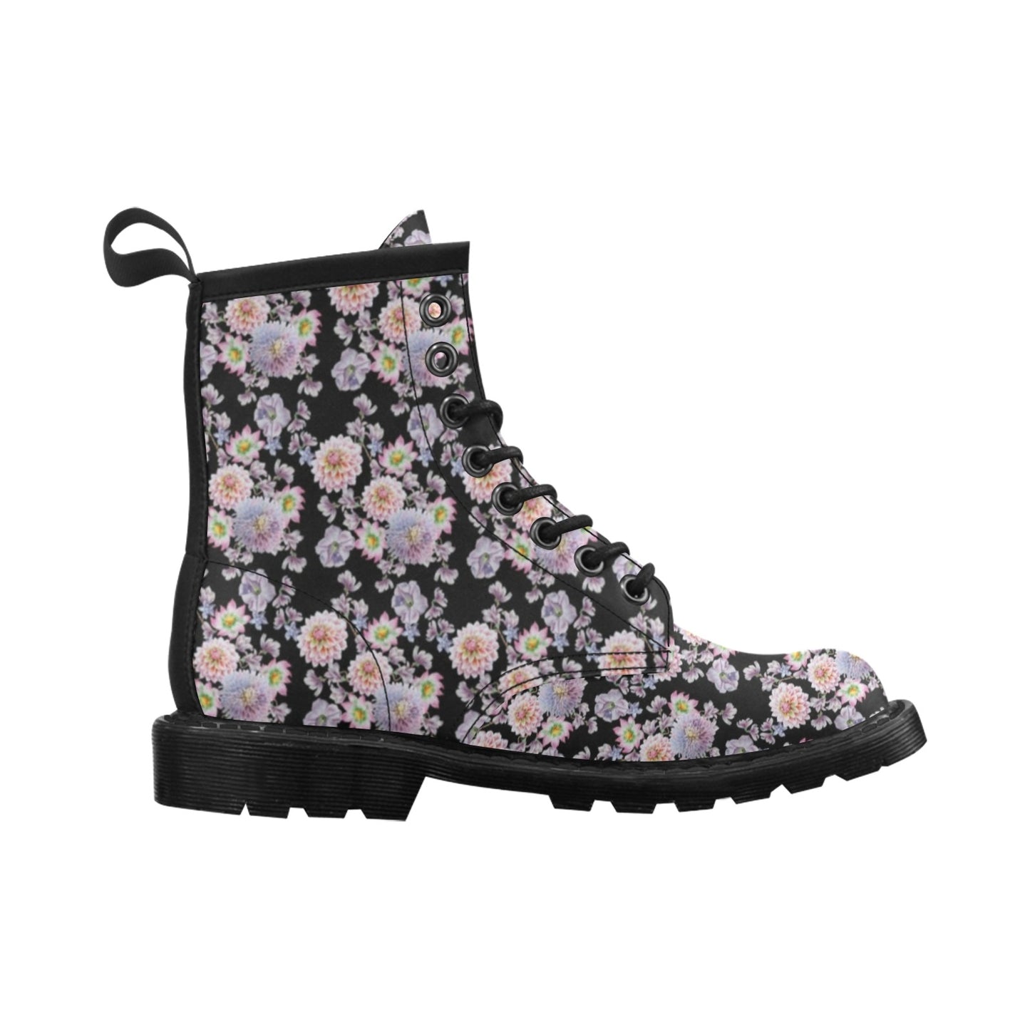 Dahlia Pattern Print Design DH012 Women's Boots