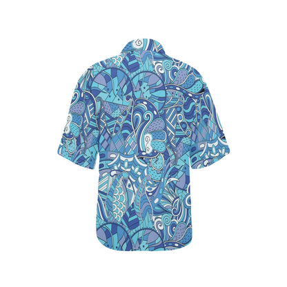 Funky Retro Pattern Print Design A02 Women's Hawaiian Shirt