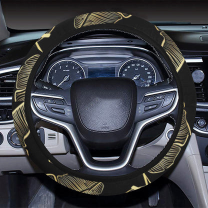 Banana Leaf Pattern Print Design BL07 Steering Wheel Cover with Elastic Edge